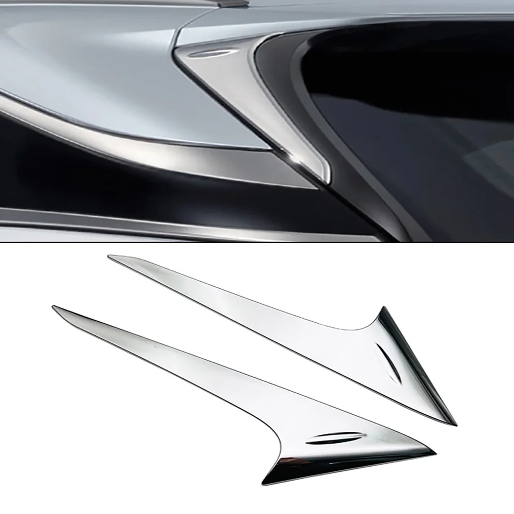 For Lexus RX 350h 450h 500h 2023 2024 ABS Car Chrome Rear Window Spoiler Side Wing Triangle Cover Trim Garnish Decoration