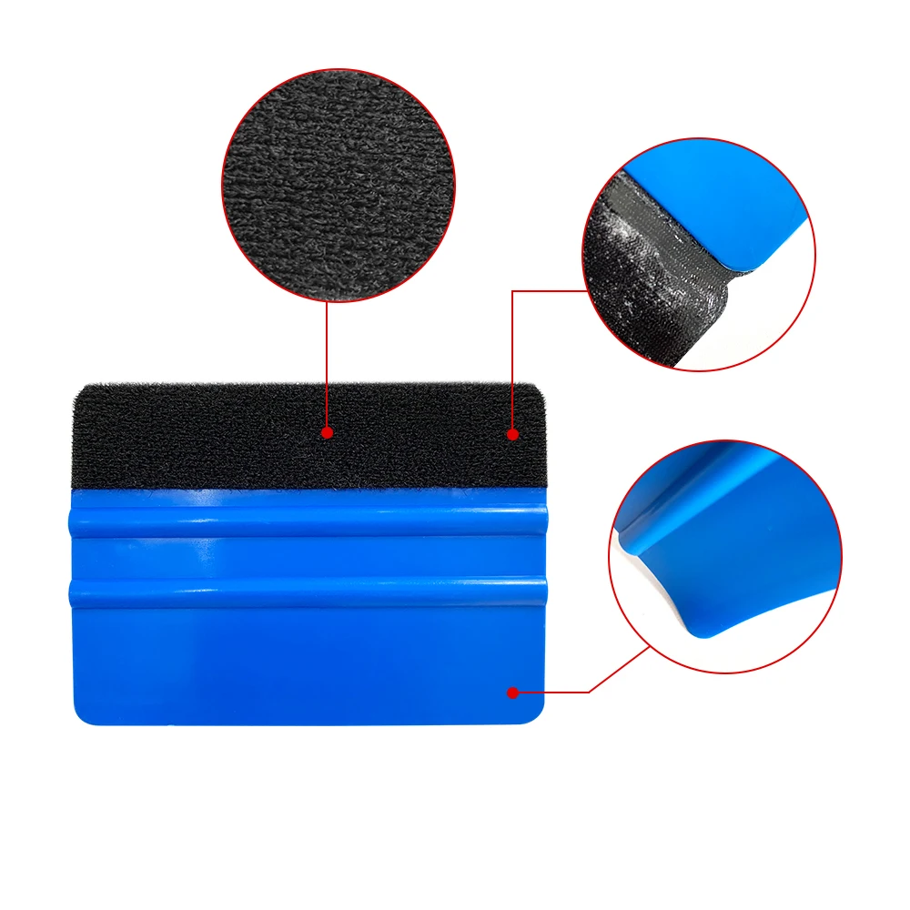 20Pcs Car Scraper Auto Styling Vinyl Carbon Fiber Window Remover Cleaning Squeegee Wash with Felt Squeegee Tool Film Wrapping