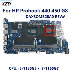 DAX8QMB28A0 Mainboard For HP Probook 440 450 G8 Laptop Motherboard CPU i5 i7 UMA 100% TEST OK