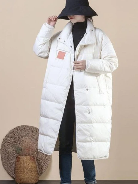 Winter New Women's Down Jacket Loose Commuting Windproof Standing Collar Oversized Down Jacket