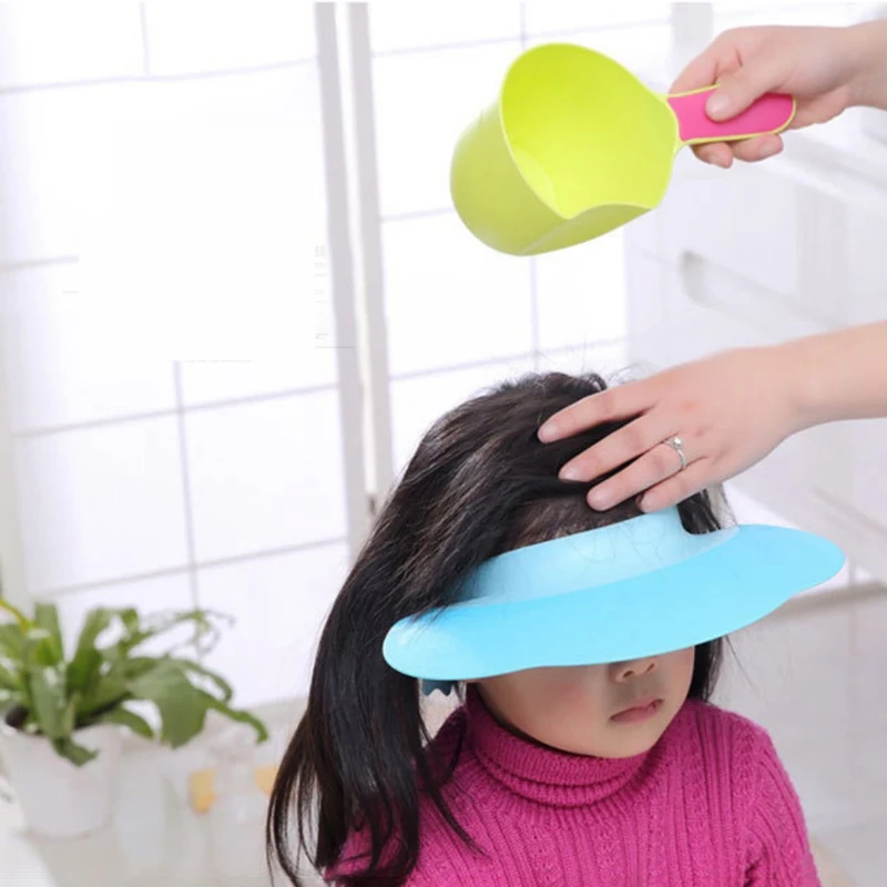 Baby Bath Rinse Cup Slip-resistant PP Hair Washing Baby Shampoo Bath Spoon for Kids