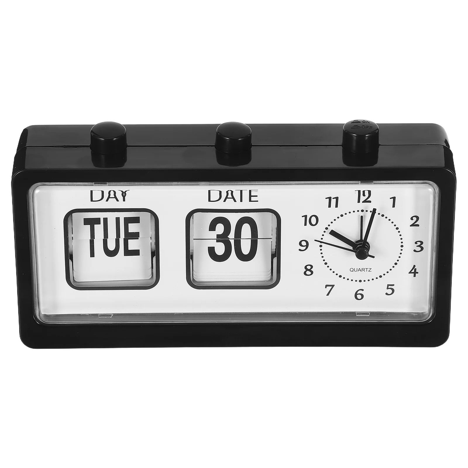 

Retro Manual Flip Clock with Date Day Display Educational Tool for Children Easy to Read Home Office Decor Alarm Clock Manual
