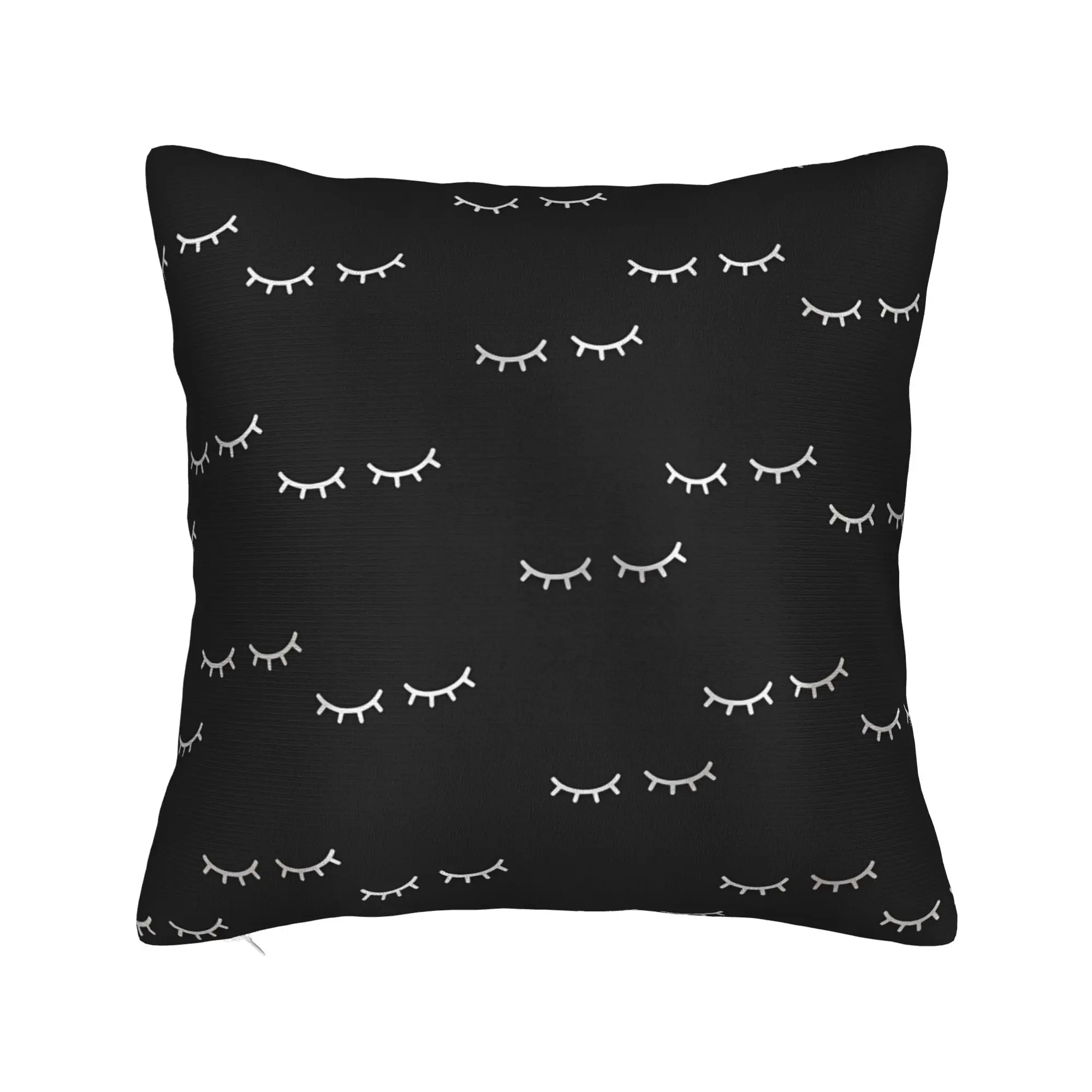 Eyelash Velvet Print Beauty Glam Closed Eyes Pillow Case  Comfy Pillow Cover Kawaii Cushion Cover For Sofa Couch Bed Living Room