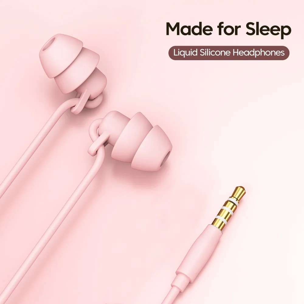 S2 Sleeping Headphone 3.5mm Wired Earphone Wire-controlled In-Ear Headset with Microphone Handfree Earbuds For Music Sport Phone