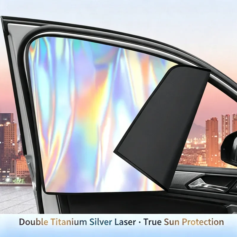 For Subaru OUTBACK ,Magnetic Side Window Sun Shade Titanium Silver Opaque Full Cover, Laser UV-Protective Film,Heat Block. - view 6
