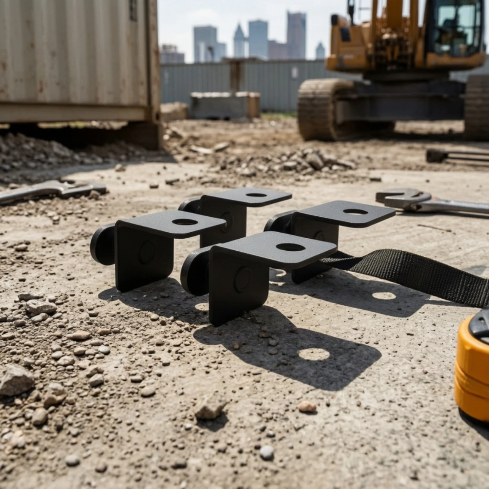 4 Pieces Container Anchoring Fitting Corrosion-Resistant Right-Angle Bracket with Lock Compact Slimline