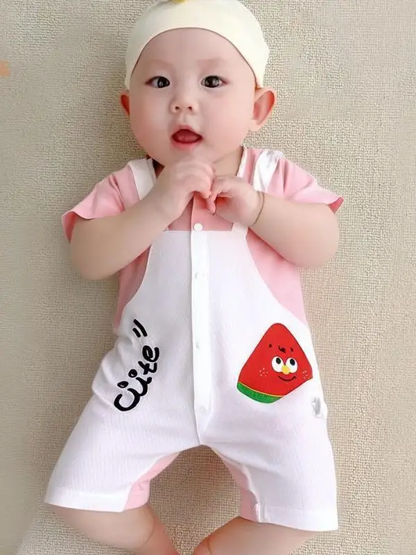 Baby Sommer Dünne oder Leichte Baumwollkleidung Niedliche Babykleidung für Kleinkinder Modisches Ensemble