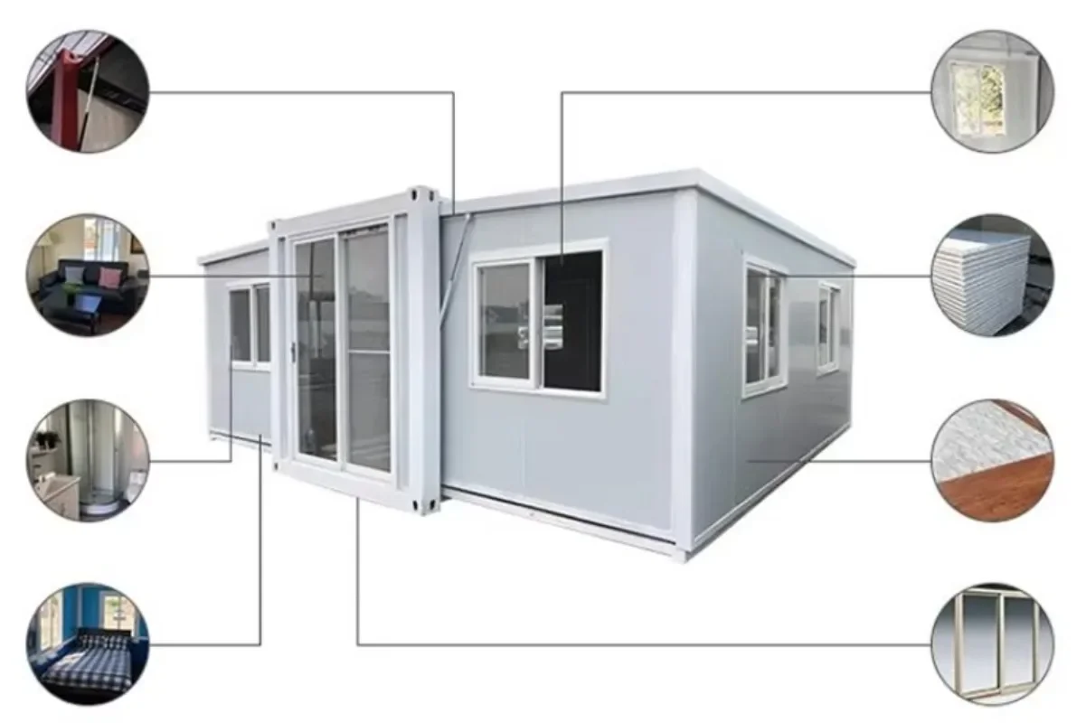 Steel Luxury Foldable Expandable Folding Flat Pack Container House Fast Install 20ft 40ft  2 3 Bedrooms Tiny House Moveable Hot