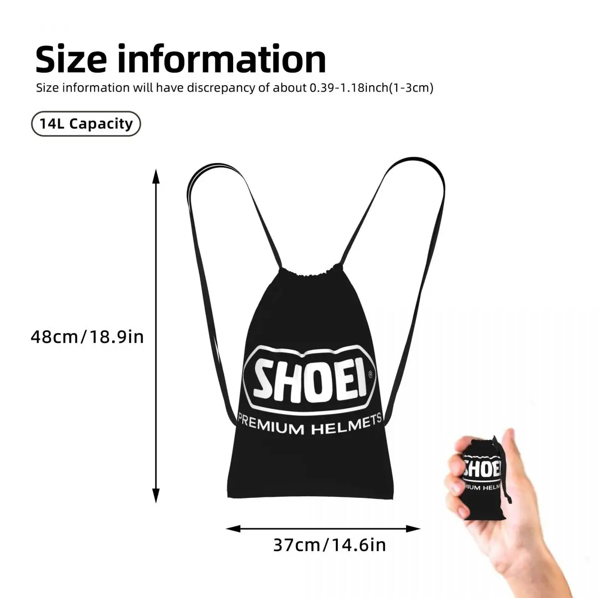 Shoei Motorcycle Helmets Drawstring Backpack Sports Gym Bag Portable Travel Drawstring Bag for Men Women