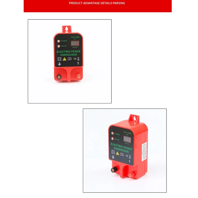 Imagem -06 - Cerca Elétrica com Controlador de Carregador Solar Animal Horse Cattle Poultry Farm Shepherd Livestock Tool us Plug 10km