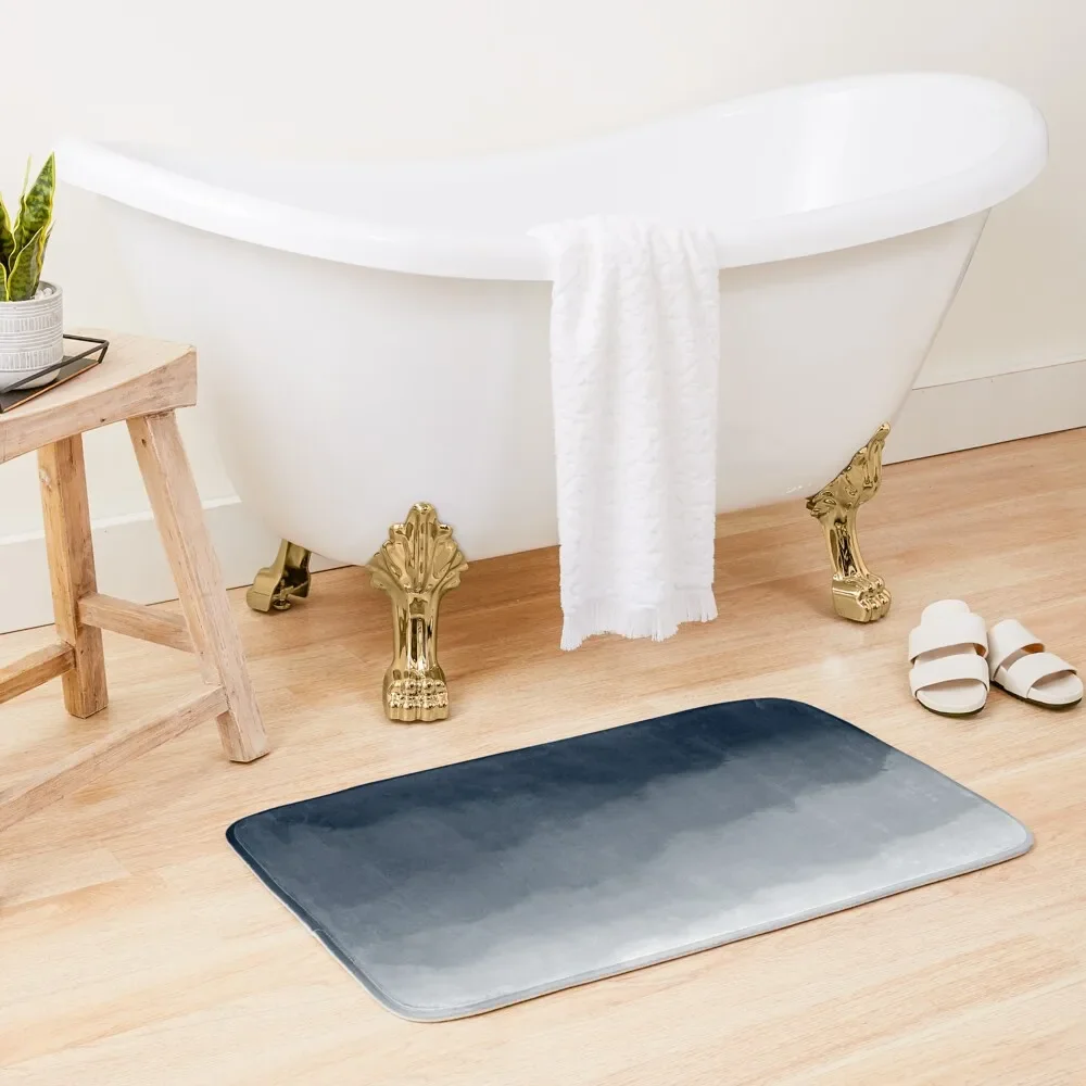 

Midnight Blue Watercolor Ombre (midnight blue/white) Bath Mat Bathroom Use Mats Bedroom Mat