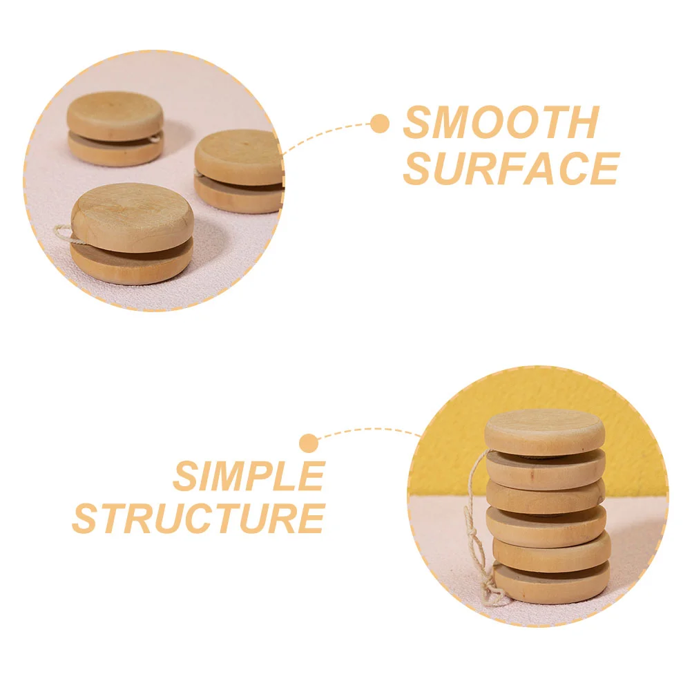 5-częściowy drewniany zestaw Yo-yo Yoyo Zestaw zabawek do zabawy na świeżym powietrzu Zabawki z piłką Nostalgia Zabawne małe yo-os