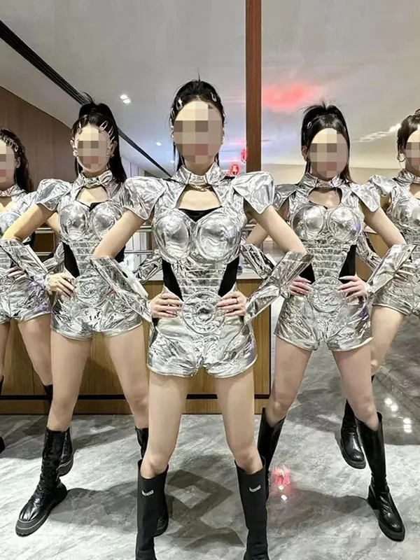New M7 Silver Technology Star Fighter Set Zhang ShaoHua Dance Bar Show Women's Group Performance Clothes Stage Performance Co...