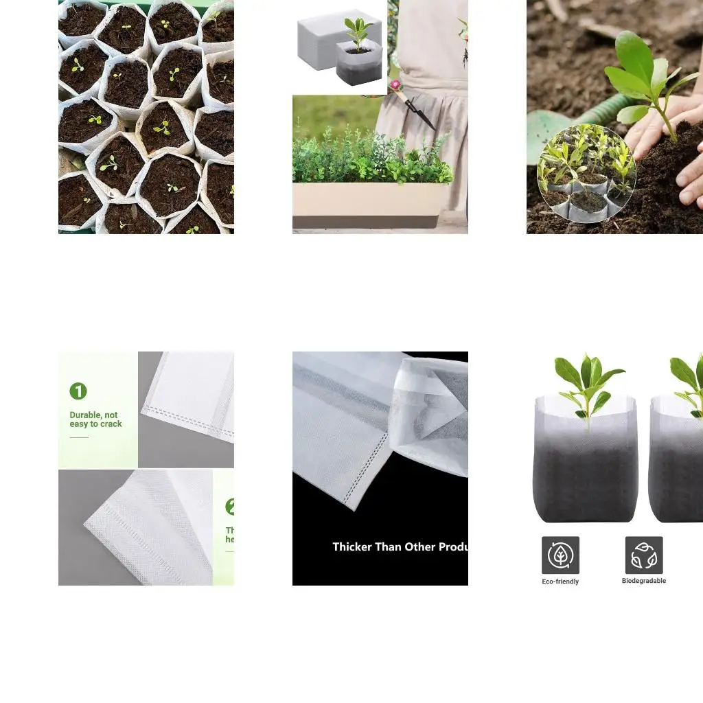  Indoor Non-woven Fabric Germination  Bags Nursery Plant Grow Bags Flower Planting Bag Gardening Supplies 100 Pack