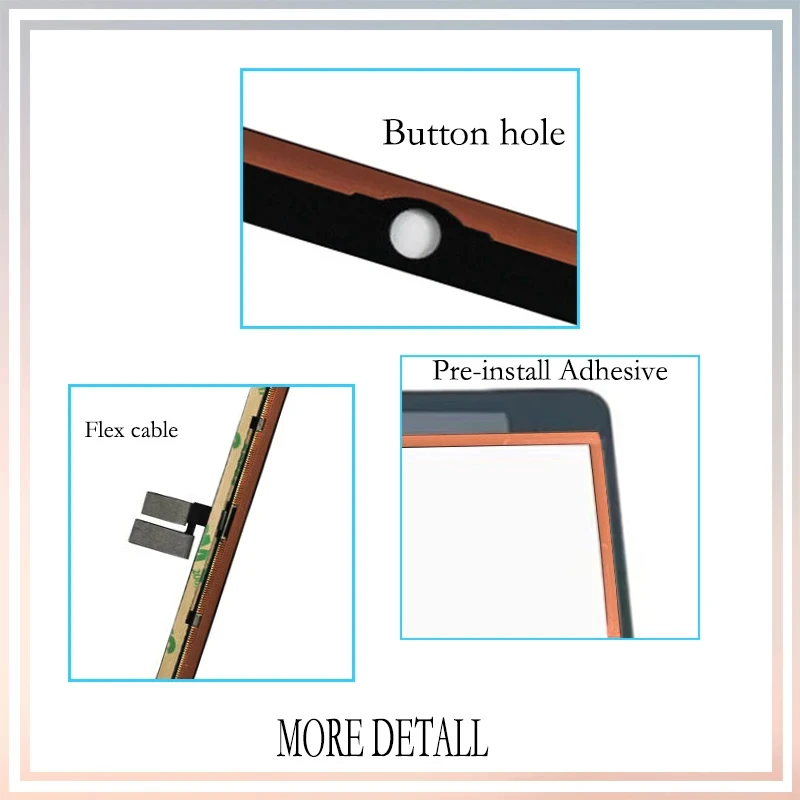 For Ipad 7th 8th 9th Digitizer Touch Screen Panel Touch Display Digitizer For Ipad7 Ipad8 Ipad9 Touch Screen Home Button Bezel