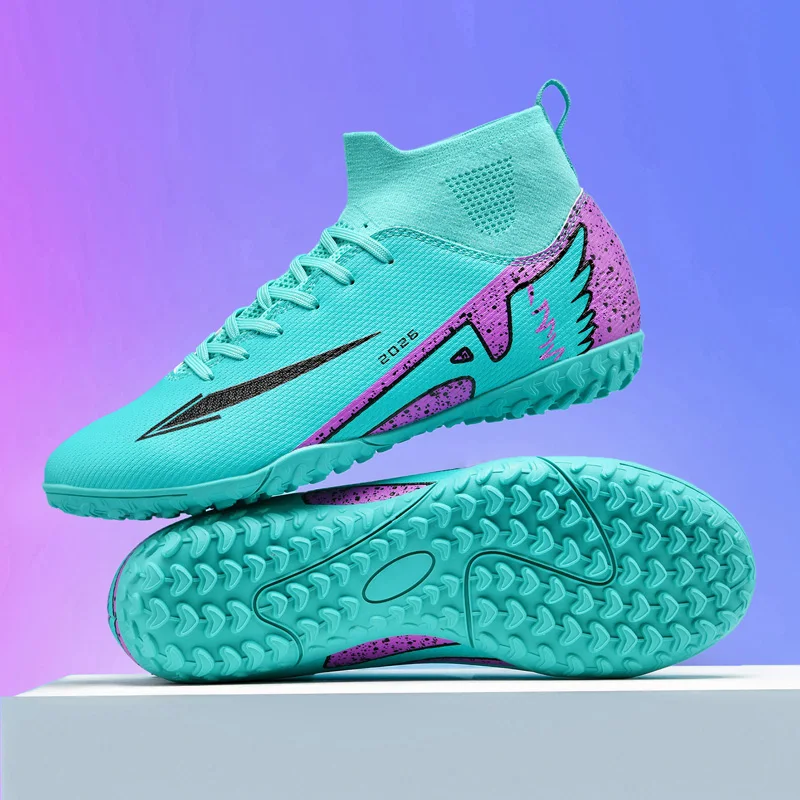 New Men Soccer Shoes Outdoor Sports Shoes Ultralight High-quality High Ankle Indoor Football Boots Non-Slip Futsal Non-Slip