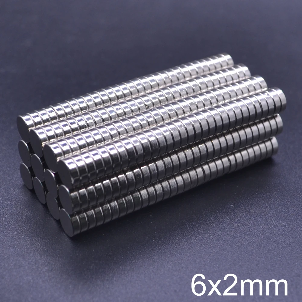 20/50/100/200/500/1000/10000pcs 6x2 szuper Hatalmas Erős Elhízott termet Futam ndfeb Neodímium Korong magnets dia N35 Rare Föld Mágnes 6*2