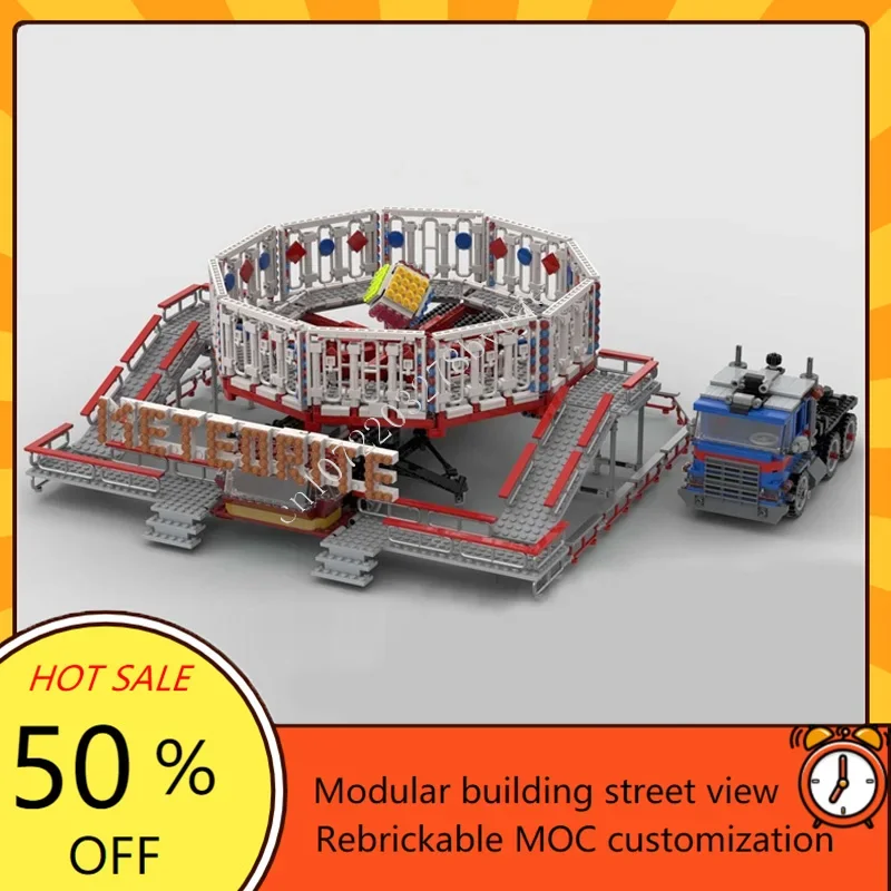 

2832 шт. Fairground Meteorite Ride модульная MOC креативная модель с видом на улицу на заказ головоломка архитектура DIY сборная модель игрушка в подарок
