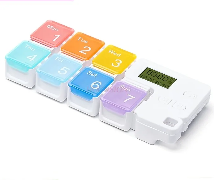 Intelligent timed medicine box, portable and detachable alarm clock, packaged medicine box, medication reminder device