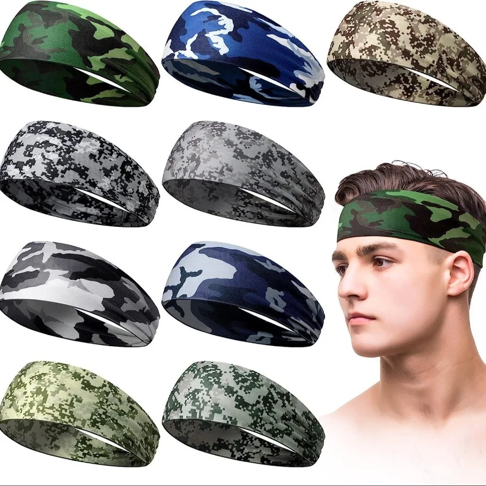 Cotton Stretch Headband New Sweatband Elastic Turban Headwear Extra Large Fashion Men Sports Headband for Dance Biker