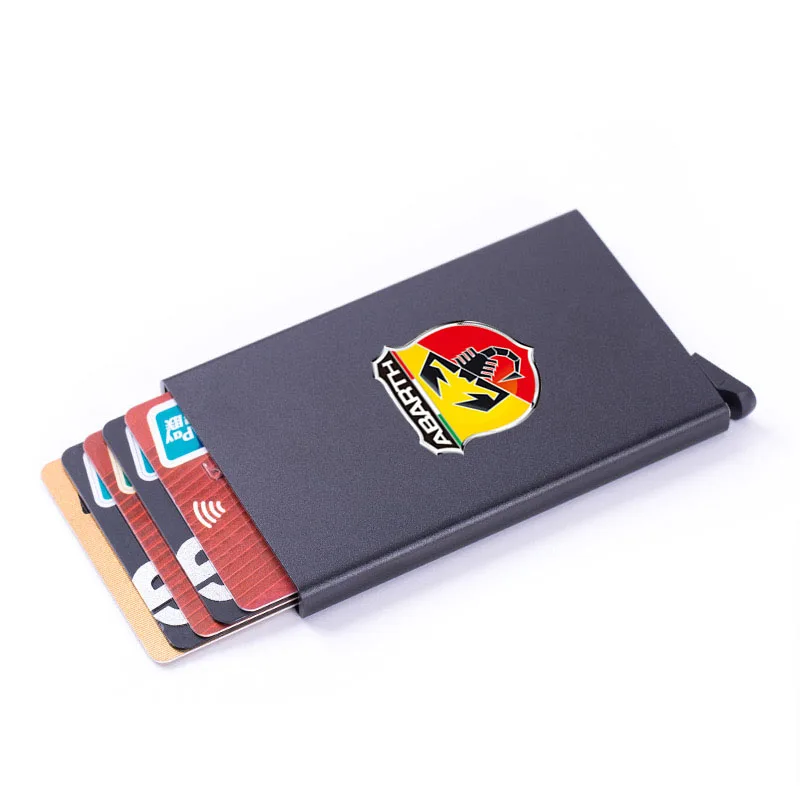 For ABARTH 695 595 500 Spider PUNTO Automatic Metal Anti-theft Smart Wallet ID Card Credit Card Holder Pop Up Credit Card Case