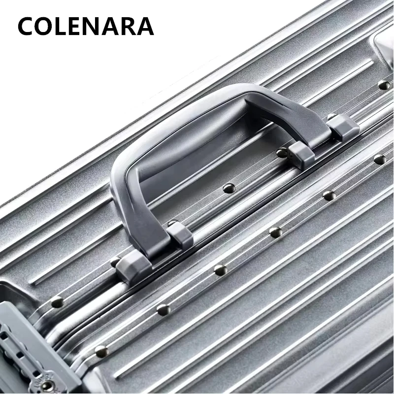 COLENARA Suitcase Full Aluminum Magnesium Alloy Boarding Box Large Capacity Trolley Case 20