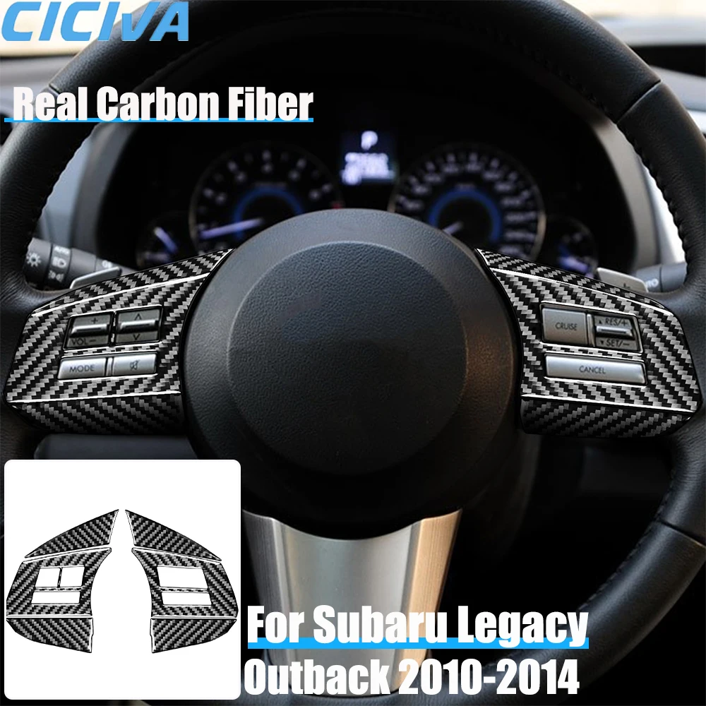 

Real Carbon Fiber Car Accessories Steering Wheel Buttons Cover Soft Sticker For Subaru Legacy/Outback 2010 2011 2012 2013 2014