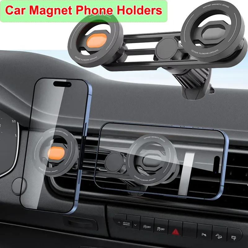 Auto-Entlüftungshalterung, magnetischer Telefonhalter, magnetisch, multifunktional, mit 2 Handyhalterungen, Smartphone-Ständer für Magsafe iPhone 16