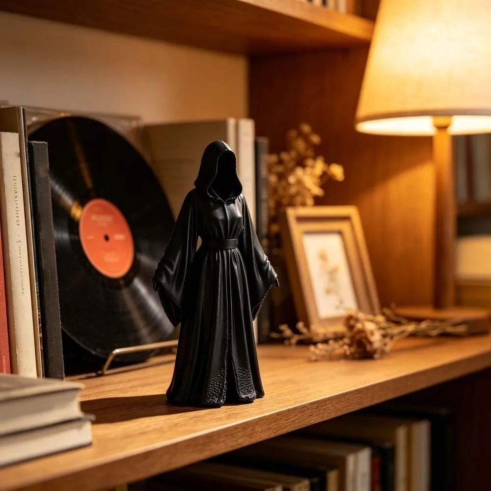 3D Printed Halloween Grim Reaper Matte Finish Miniature Size Faceless Ghost Figurine Fine Details Lightweight Durable