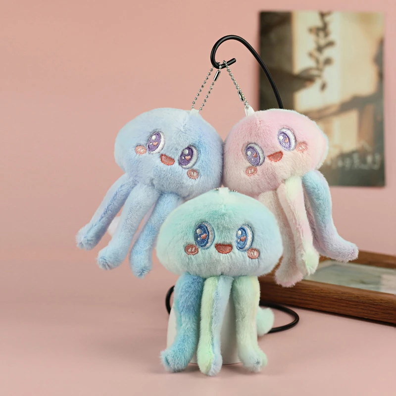 

1PC Plush Cute Marine Animal Jellyfish Octopus Doll Keychain Bag Decoration Pendant Keychain Girl Bag Keychain Kawaii Keychain