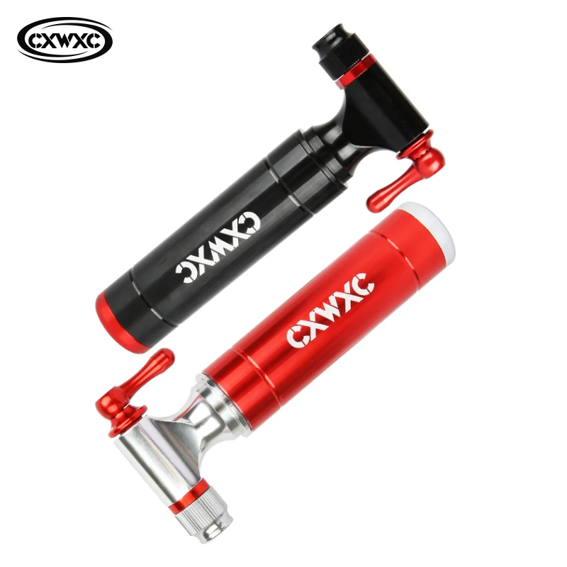 CXWXC Mini Hand Pump Portable CO2 Inflator Aluminum Alloy Bicycle Pump For Schrader Presta Adapter Fit 33/25/16/12/8G Cartridge