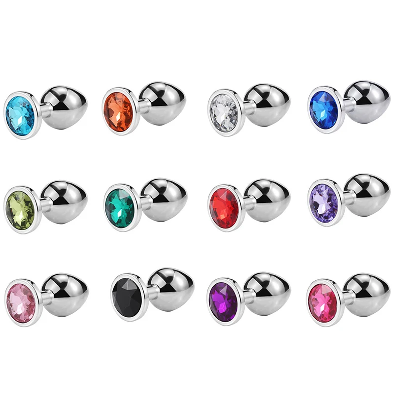 Metal Anal Plug Featuring A Gem-Embedded Base – A Beginner-Friendly, Unisex Adult Product
