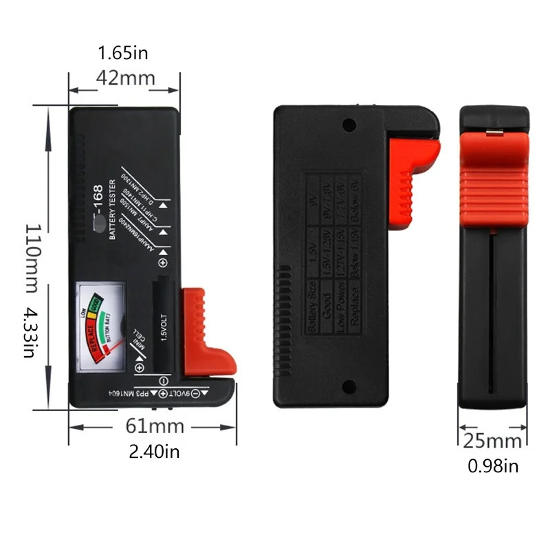 BT-168 PRO Digital Lithium Battery Capacity Tester Checkered load analyzer Display Check AAA AA Button Cell Universal test