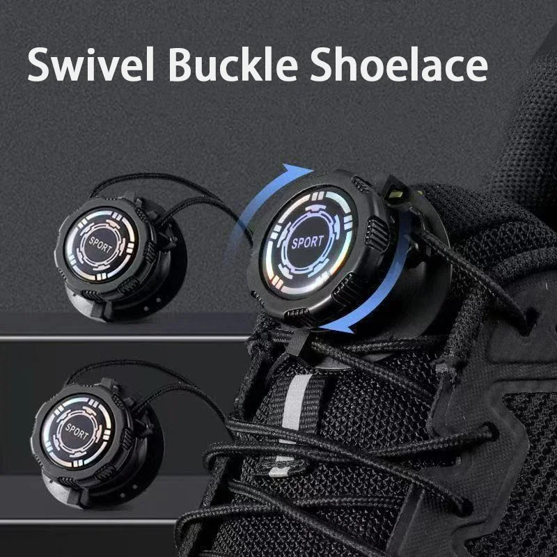 Krawattenlose Schnürsenkel mit Sport-Drehverschluss, Drehbare Automatische Schnürsenkel für Herren und Damen, Laufschuhe und Sneaker