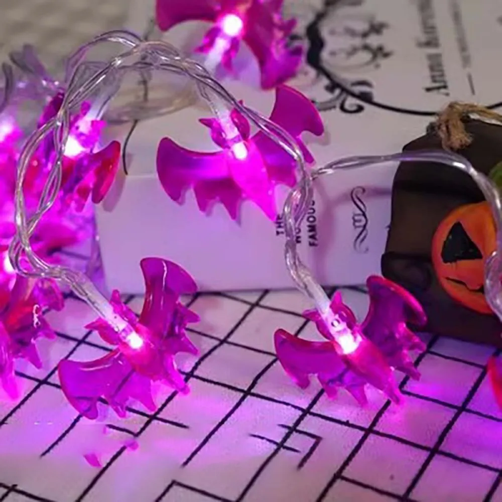 1PC1.5M10LED/3M20LED صندوق بطارية الهالوين سلسلة ضوء الخفافيش ، باستثناء البطارية ، مناسبة لحصاد الخريف ، ديكور الحفلات