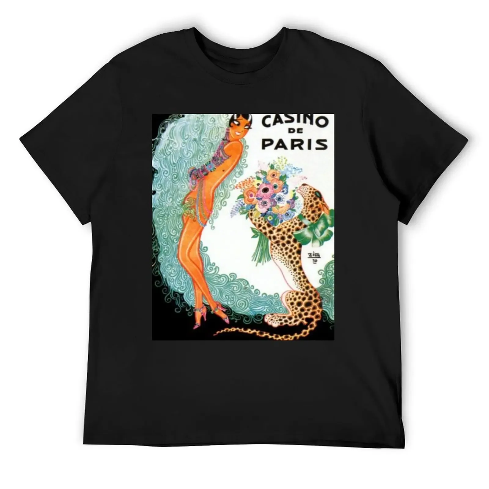 

Josephine Baker Art-deco Casino de Paris T-Shirt summer 2025 vintage clothes summer top mens funny t shirts