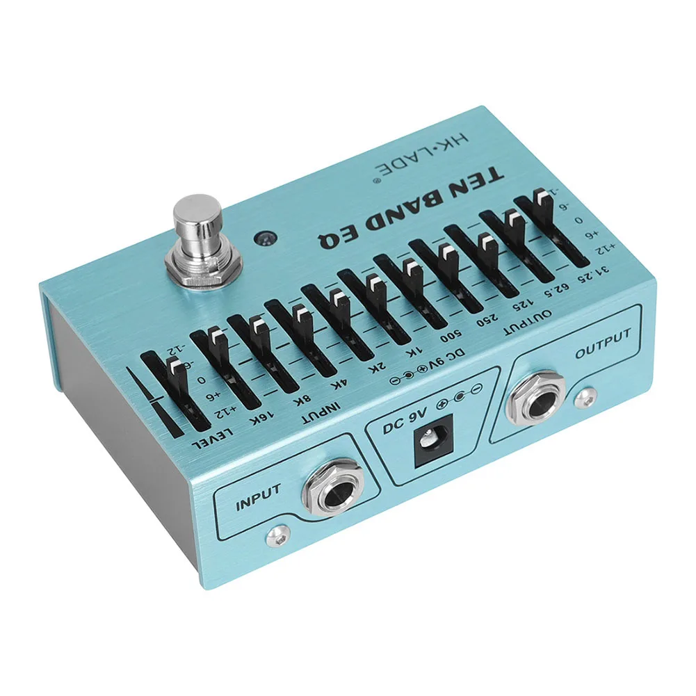 Pedal eq de 10 bandas, equalizador, pedal de efeito de guitarra, true bypass para guitarra, baixo, instrumentos de cordas, acessórios