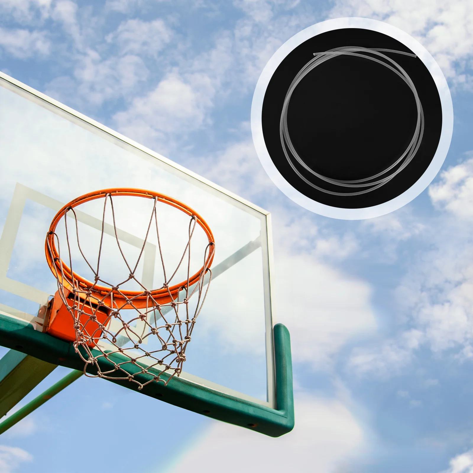Rede de basquete corda rosqueamento cabo de náilon para cesta de basquete cabo de fixação estável resistente à ferrugem acessório de rede
