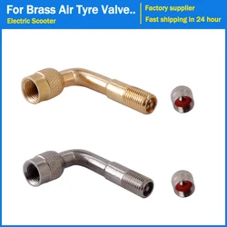 90  Degree Angle Brass Air Tyre Valve Stem with Extension Adapter for Car Truck Motorcycle Cycling Scooter Accessories