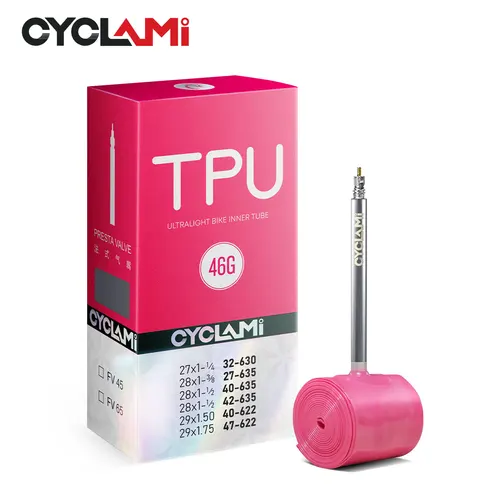 CYCLAMI-cámara de aire ultraligera para bicicleta de montaña, neumático de Material TPU de 29 pulgadas, válvula francesa de 45/65mm para grava 700C 32C 35C 37C 40C