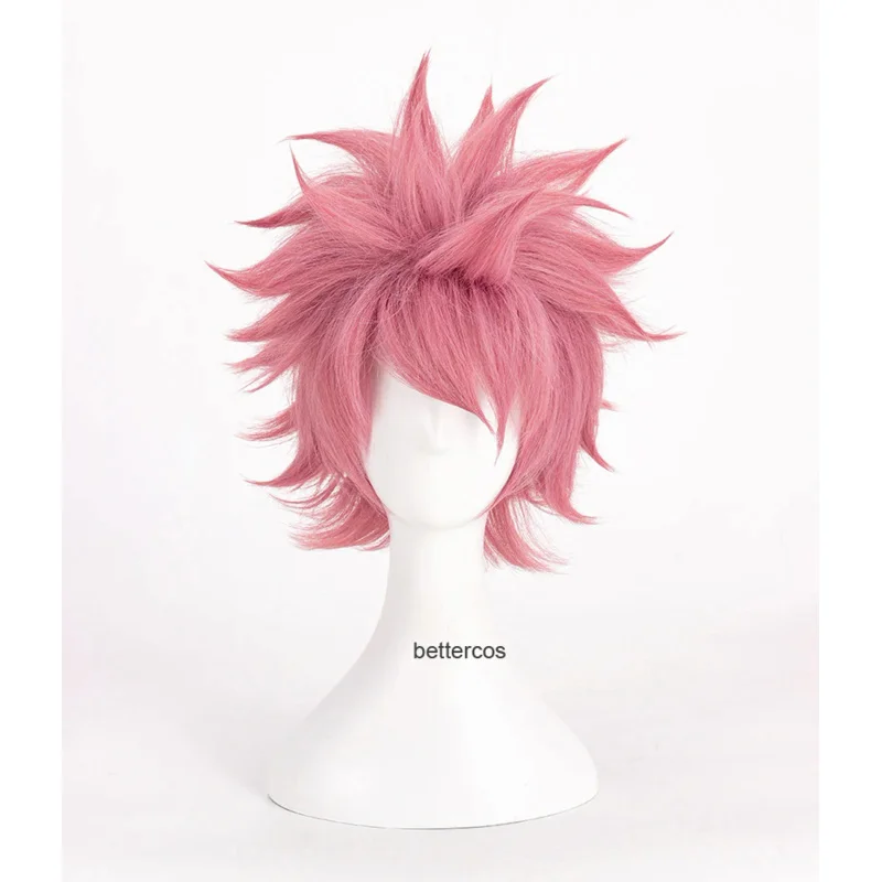 

Fairy Tail Etherious Natsu Dragneel Cosplay Wigs Short Pink Shaggy Layered Heat Resistant Synthetic Hair Wig Wig Cap