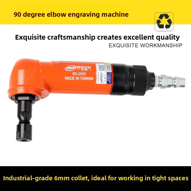 Taiwan 90-Degree Pneumatic Engraving Grinder, Large Angle Grinder, Right-Angle Air Grinder, Air Grinder Bd-2003
