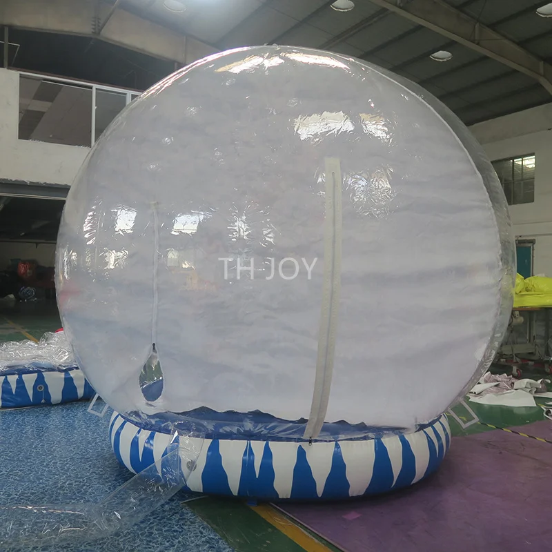 Spedizione aerea veloce a porta! Grande tenda gonfiabile a bolle da 3 m, diametro 10 piedi, globo di neve natalizio in formato umano con luce per la festa X mas