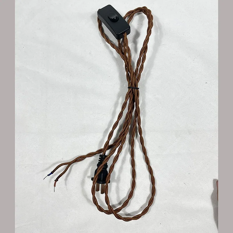 E27 Hand woven Twist rope lamp head wire Hemp rope Pendant Lamp Braided Wire With plug Dimming switch Lamp line LED Lamp holder