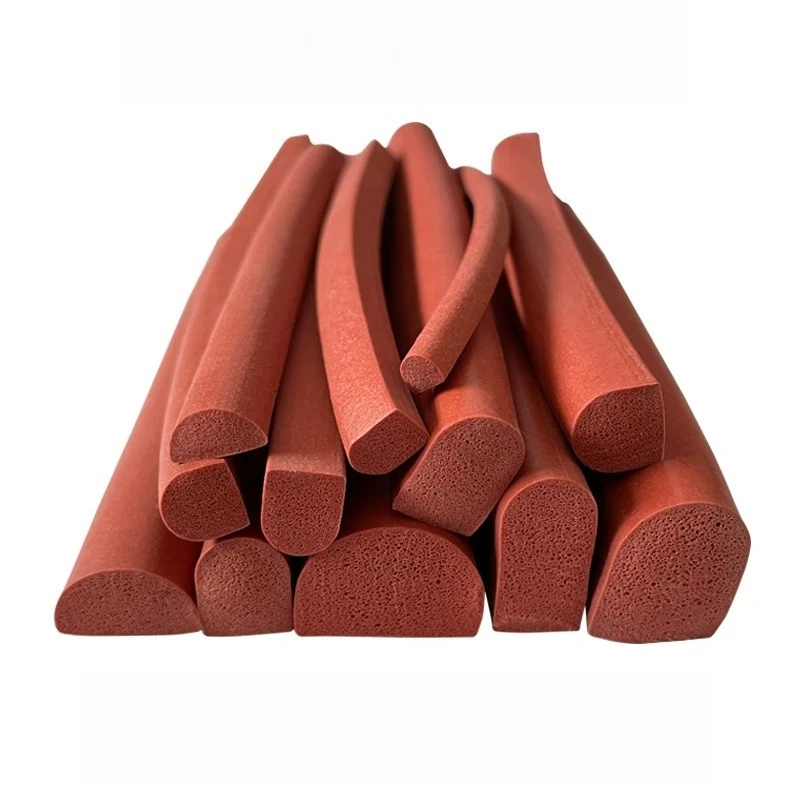 1/2/5M half circular silicone high-temperature resistant foam rubber strip, anti-collision and soundproof sealing strip
