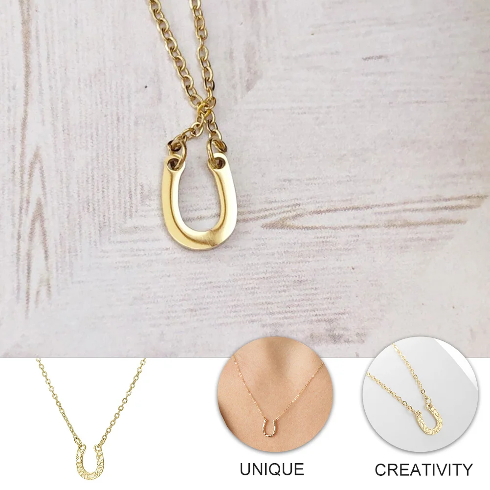 

Horseshoe Pendant Necklace U Shaped Clavicle Chain Women's Neck Decoration Comfortable Wear Daily Party Office Fashion Accessory