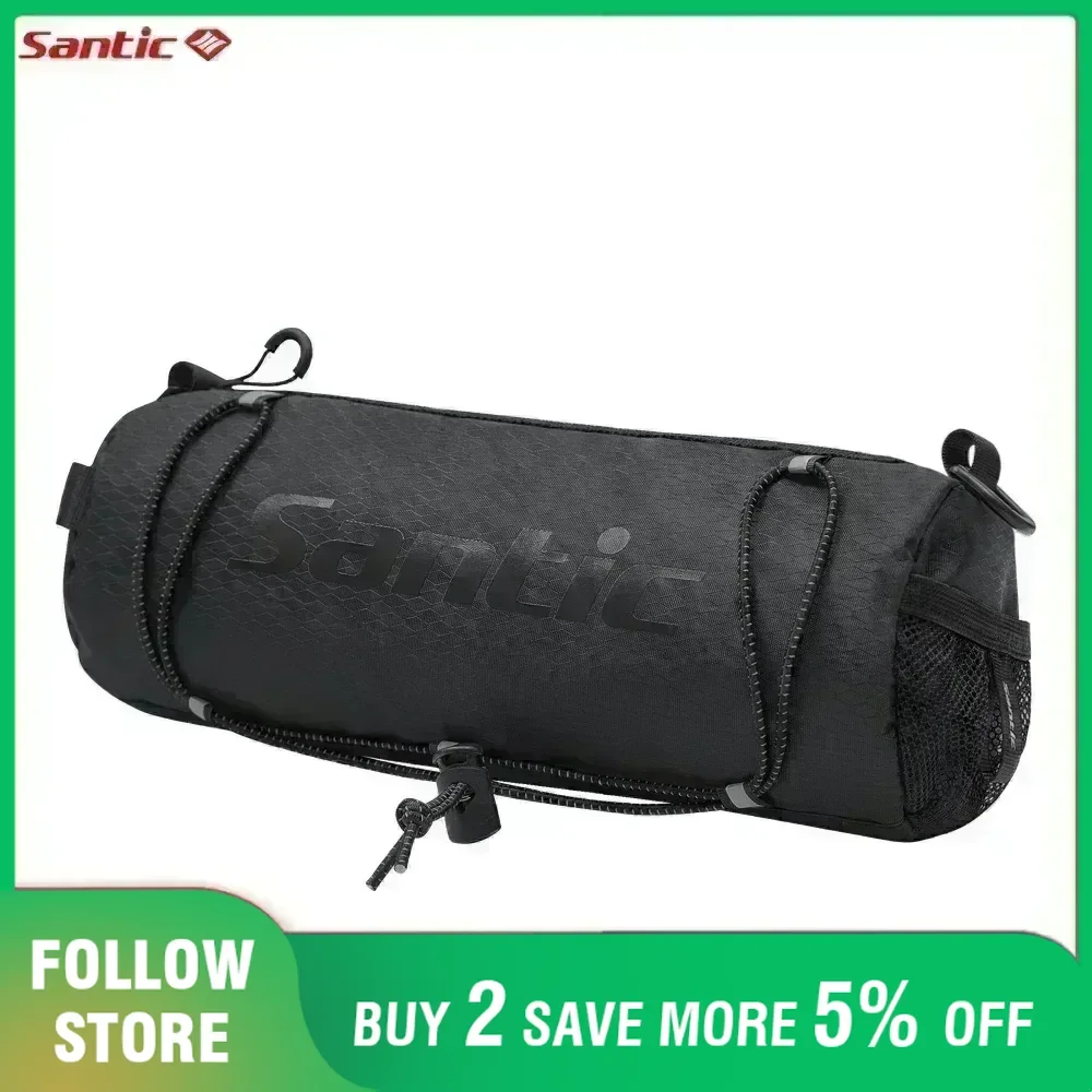 Santic Bicycle Handlebar Bag Front Tube Frame Bag 9.84'' MTB Bike Seat Tube Cycling Bags Riding Accessories Storage Shoulder Bag