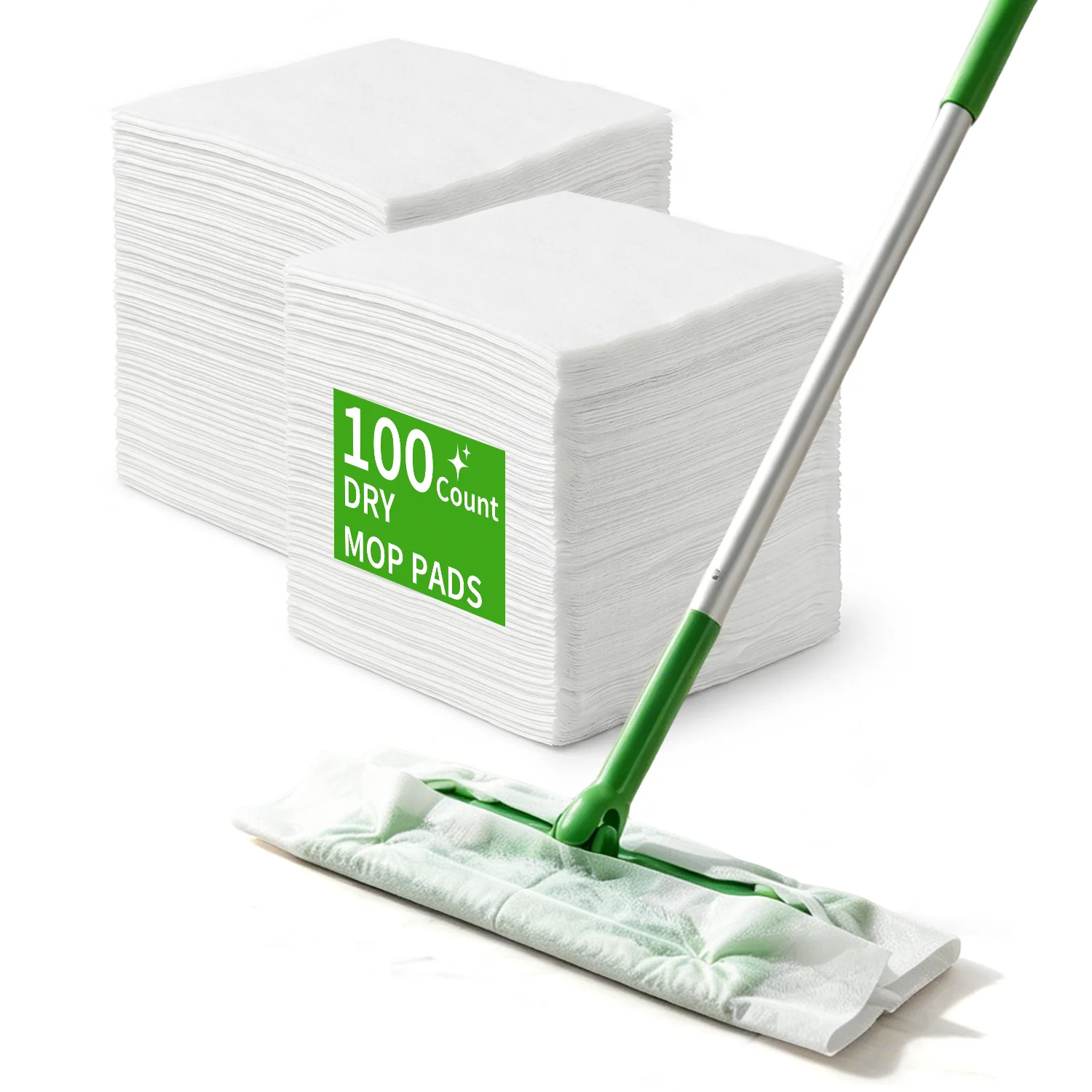 100 pçs descartável eletrostático remoção de poeira mop papel casa cozinha banheiro pano limpeza substituição mop cabeça pano 100 pçs di