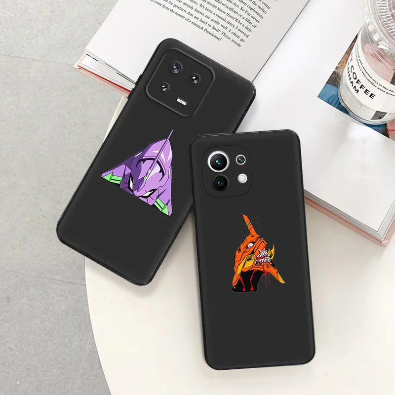 Soft Silicone Phone Case For Redmi Note 13Pro 12C 13C Xiaomi 12 13 Lite 12T 12X Cute Neon E-Evangelion Matte Shell Protect Cover