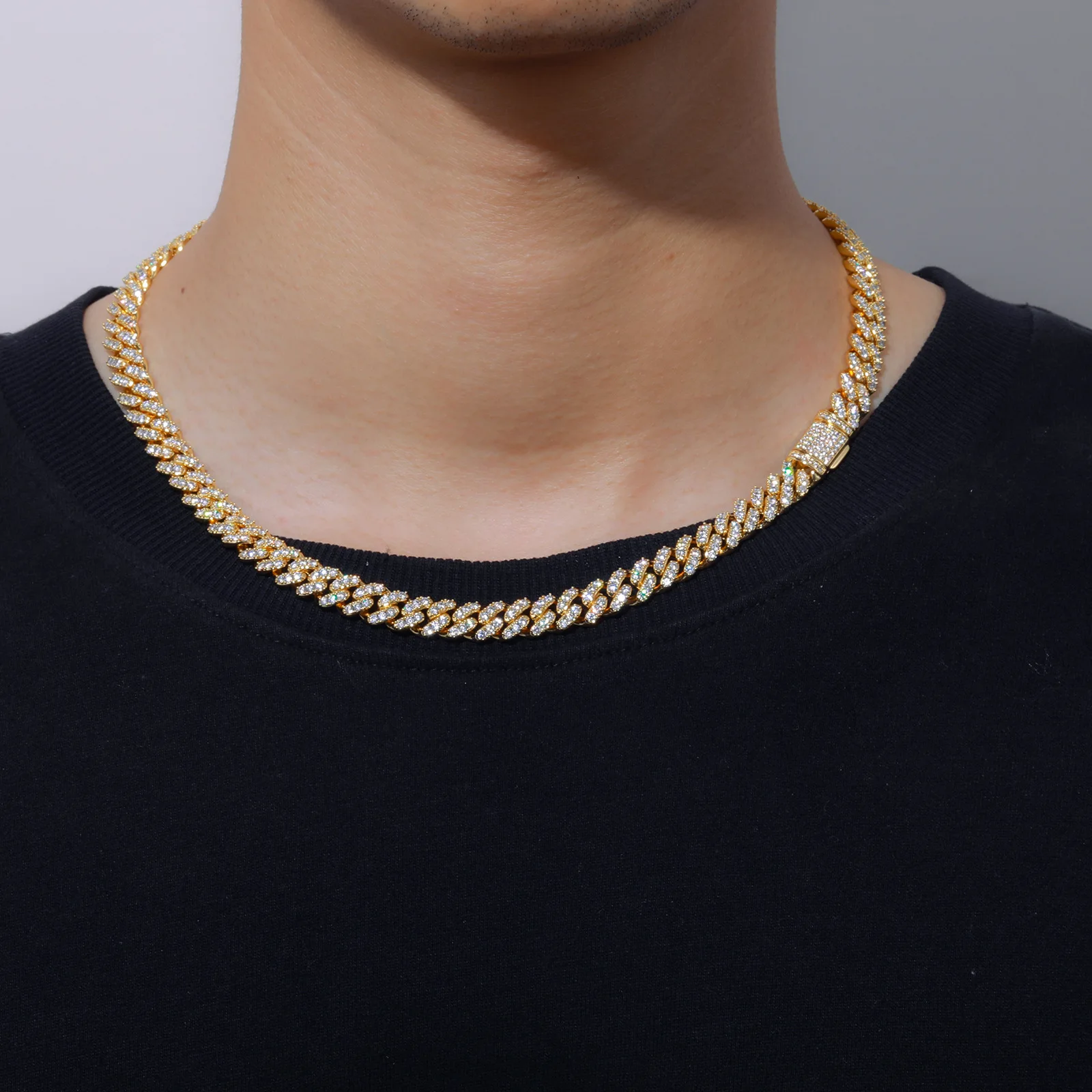 Clear artificial diamonds boost surface gloss, unisex 8mm Single Row Necklace from PT950 Platinum acts as eye-catching outdoor